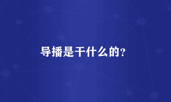 导播是干什么的？