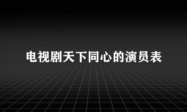 电视剧天下同心的演员表
