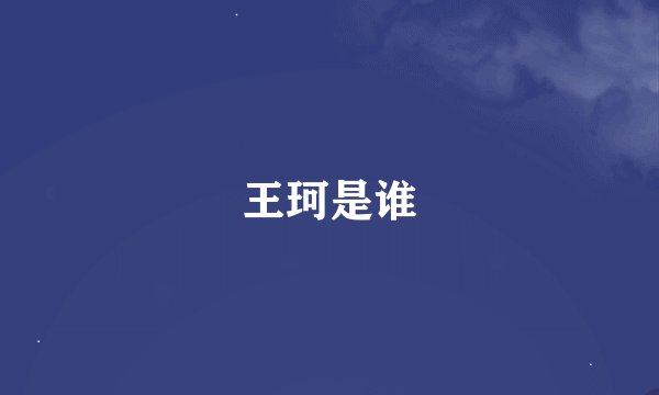 王珂是谁