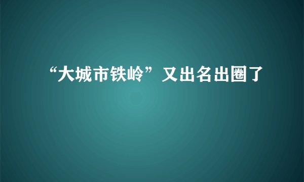 “大城市铁岭”又出名出圈了