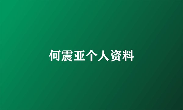 何震亚个人资料