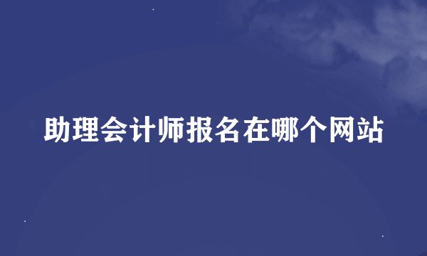助理会计师报名在哪个网站