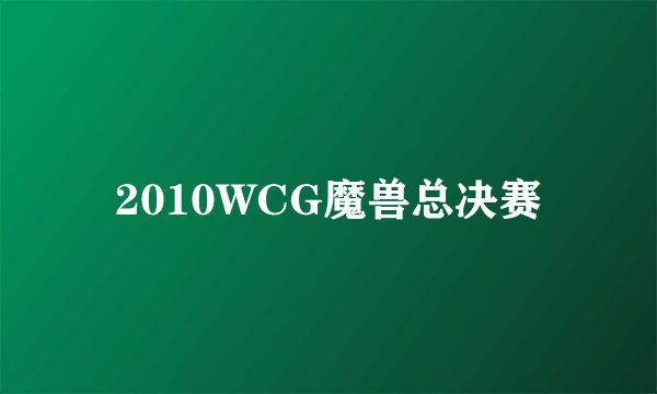 2010WCG魔兽总决赛