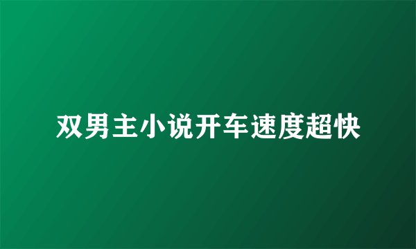 双男主小说开车速度超快
