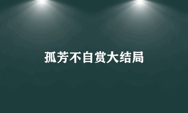 孤芳不自赏大结局