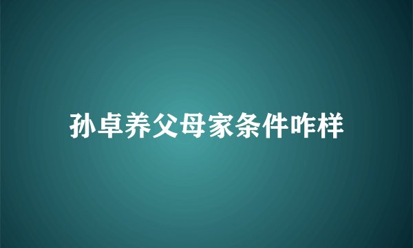 孙卓养父母家条件咋样