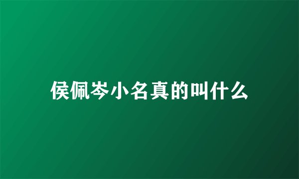 侯佩岑小名真的叫什么