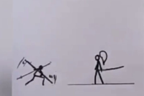 如何画单刀帅气火柴人