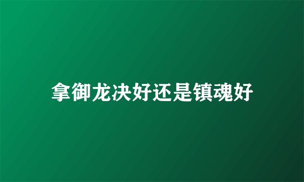 拿御龙决好还是镇魂好