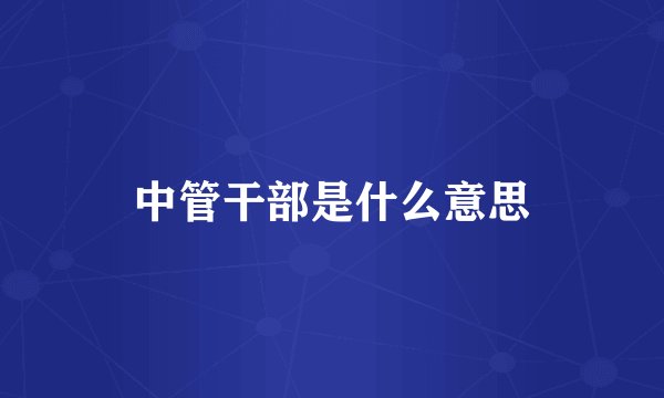 中管干部是什么意思