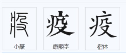 疫的繁体字
