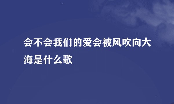会不会我们的爱会被风吹向大海是什么歌