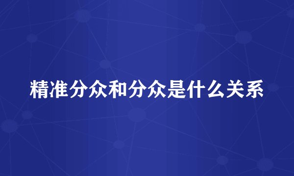 精准分众和分众是什么关系