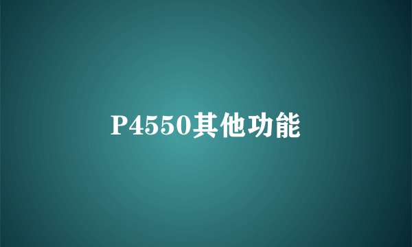 P4550其他功能