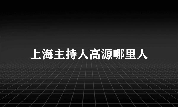 上海主持人高源哪里人