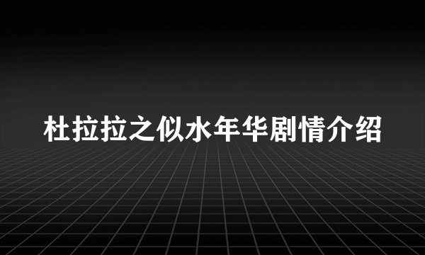杜拉拉之似水年华剧情介绍