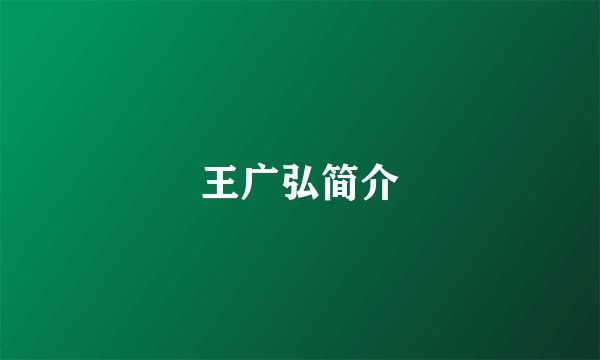王广弘简介