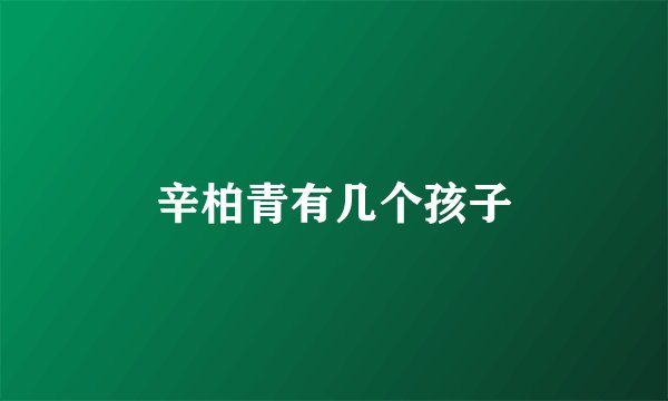 辛柏青有几个孩子