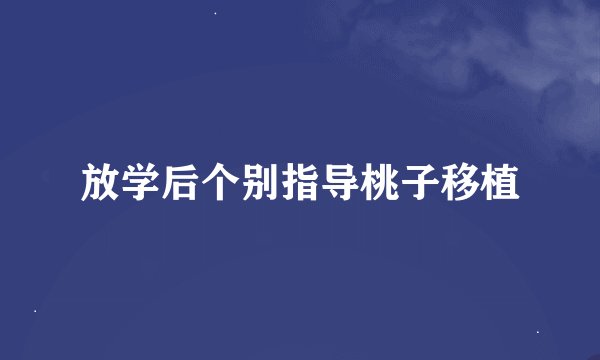 放学后个别指导桃子移植