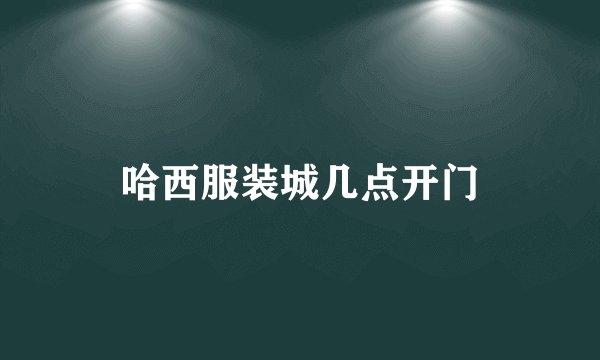 哈西服装城几点开门