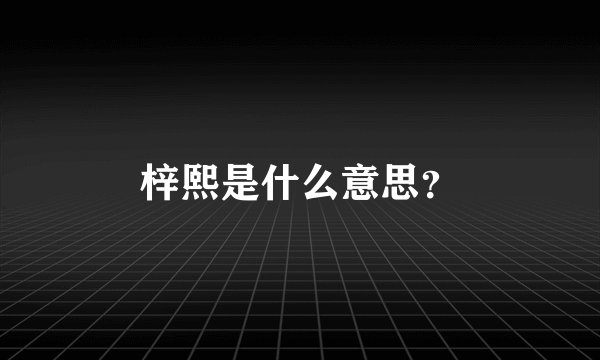 梓熙是什么意思？
