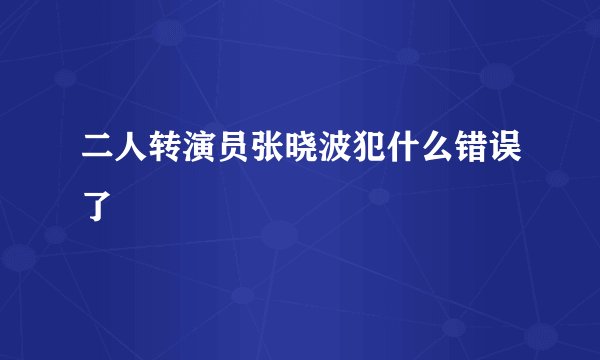 二人转演员张晓波犯什么错误了