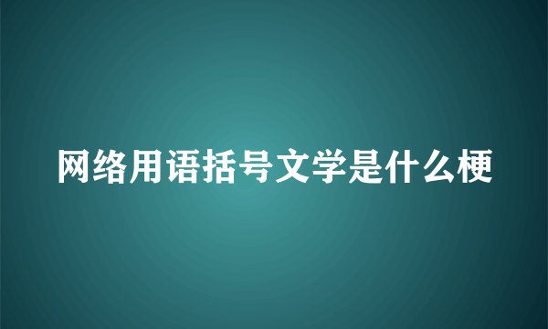网络用语括号文学是什么梗