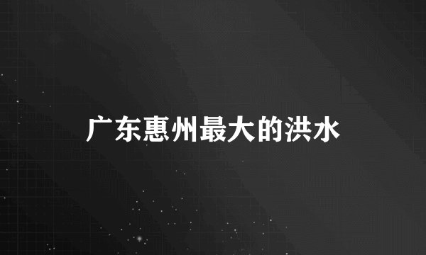 广东惠州最大的洪水