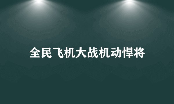 全民飞机大战机动悍将