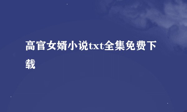 高官女婿小说txt全集免费下载