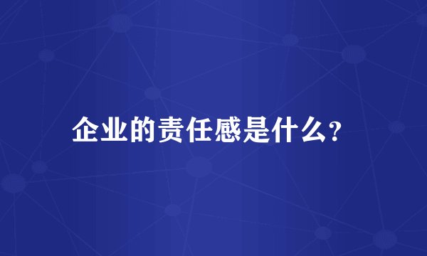 企业的责任感是什么？
