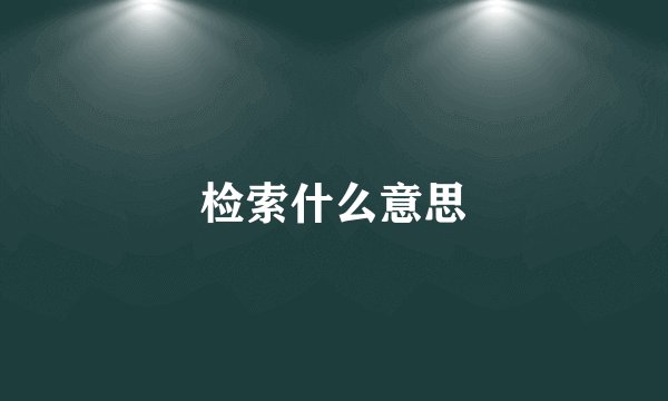 检索什么意思