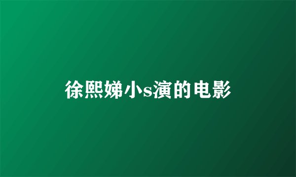 徐熙娣小s演的电影