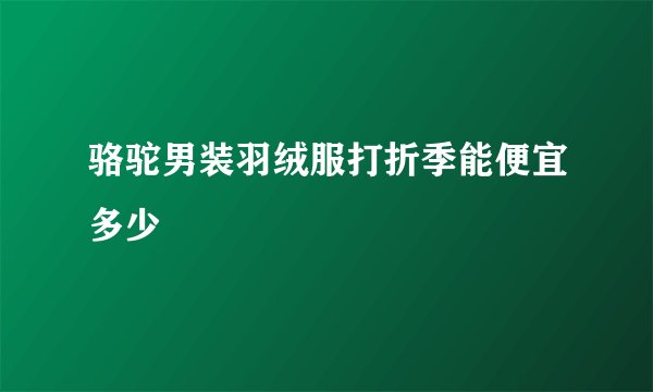 骆驼男装羽绒服打折季能便宜多少