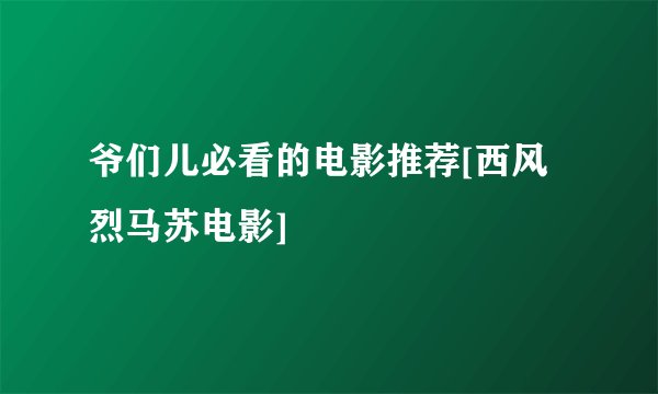 爷们儿必看的电影推荐[西风烈马苏电影]