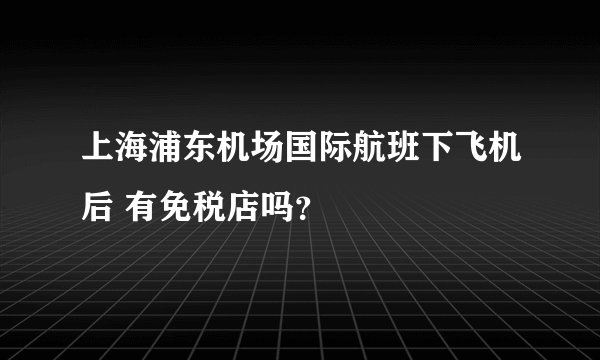 上海浦东机场国际航班下飞机后 有免税店吗？