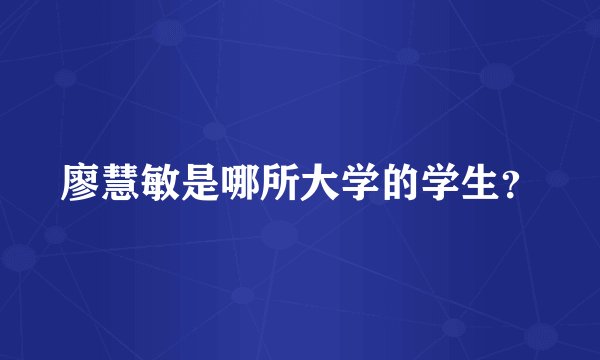 廖慧敏是哪所大学的学生？