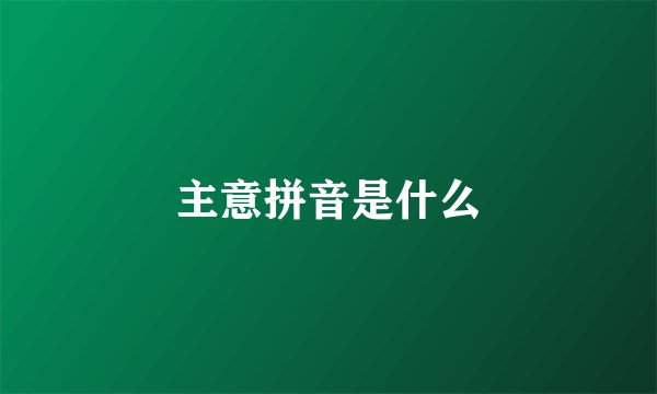 主意拼音是什么