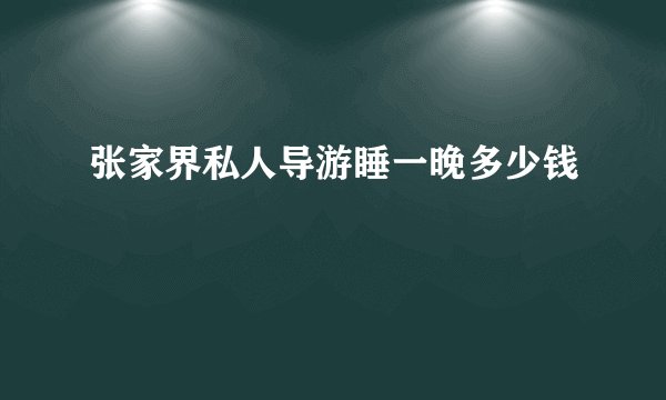 张家界私人导游睡一晚多少钱