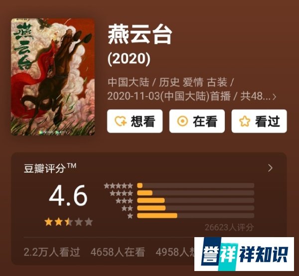 年度低分剧集提名，《燕云台》《狼殿下》《鹿鼎记》你看过几部？
