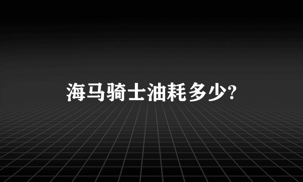 海马骑士油耗多少?