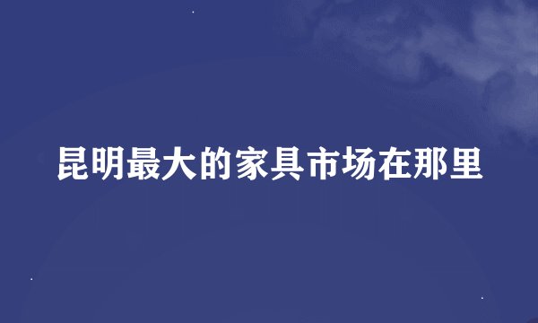 昆明最大的家具市场在那里