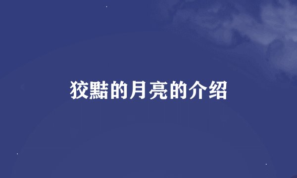 狡黠的月亮的介绍