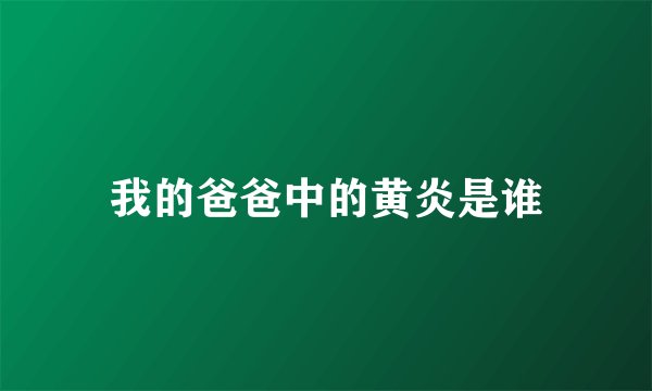 我的爸爸中的黄炎是谁