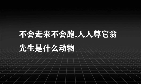 不会走来不会跑,人人尊它翁先生是什么动物