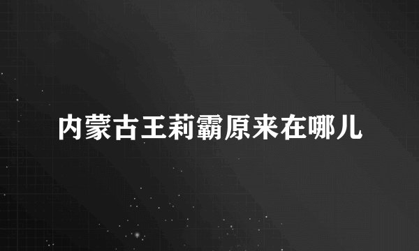 内蒙古王莉霸原来在哪儿