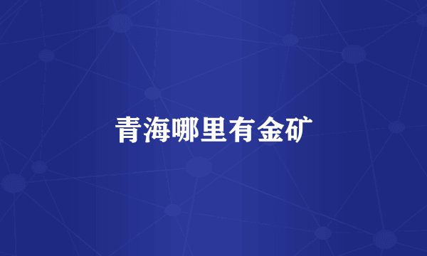 青海哪里有金矿
