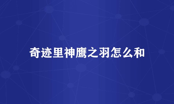 奇迹里神鹰之羽怎么和