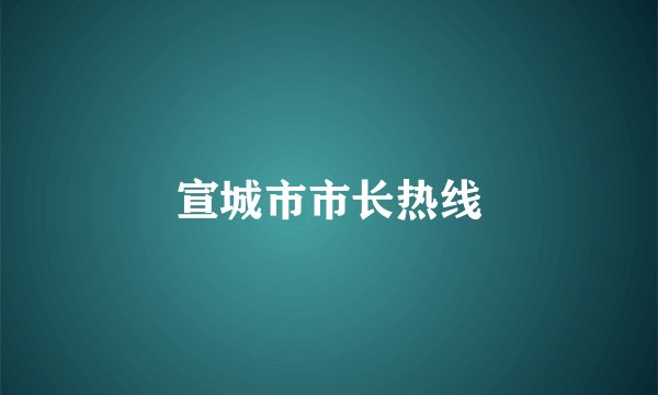 宣城市市长热线