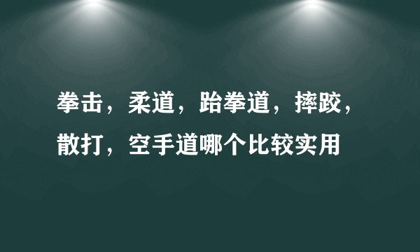 拳击,柔道,跆拳道,摔跤,散打,空手道哪个比较实用